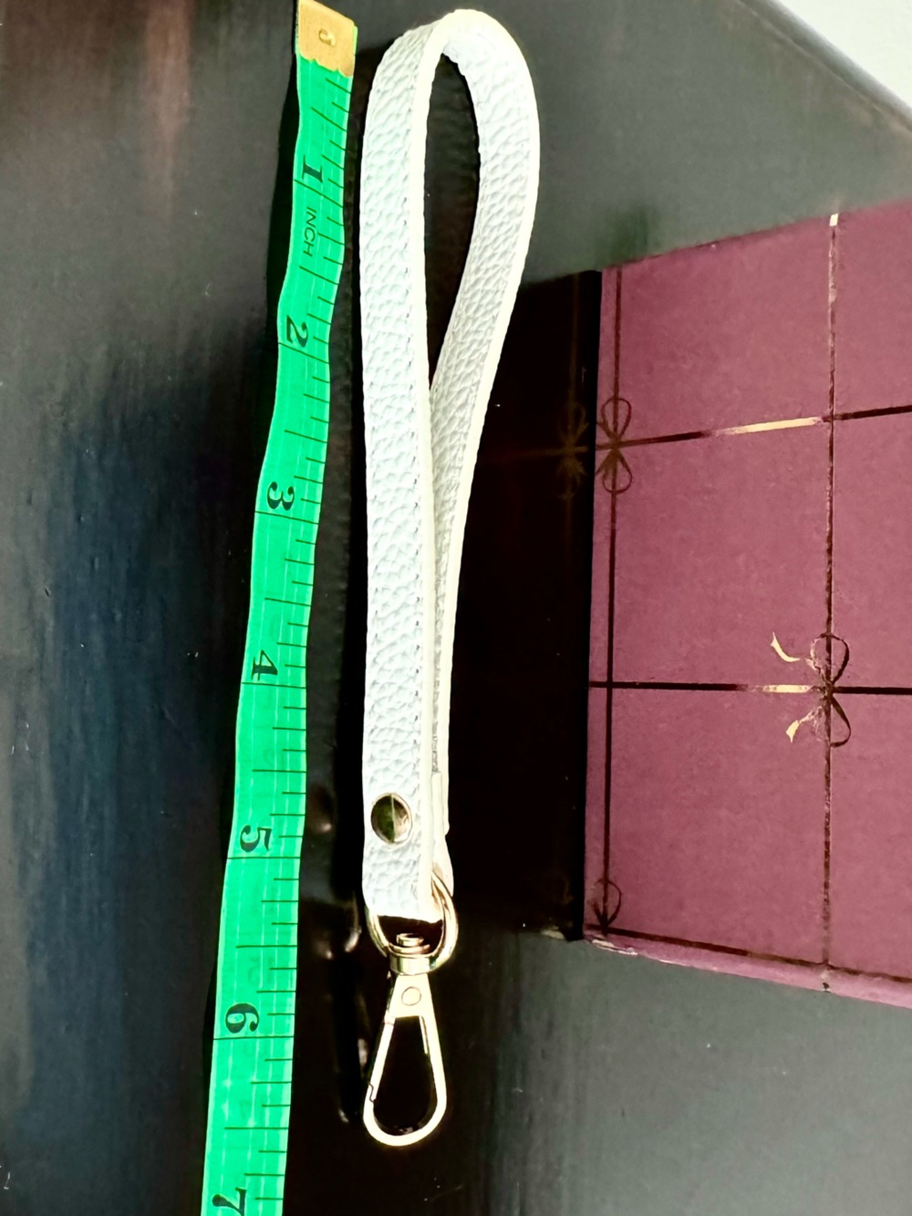 NWOT Kate Spade White Pebbled Leather Replacement Wristlet Strap Gold Hardware